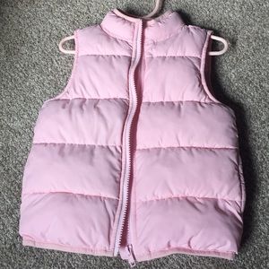 Gymboree girls pink puffer vest sz XS (4)